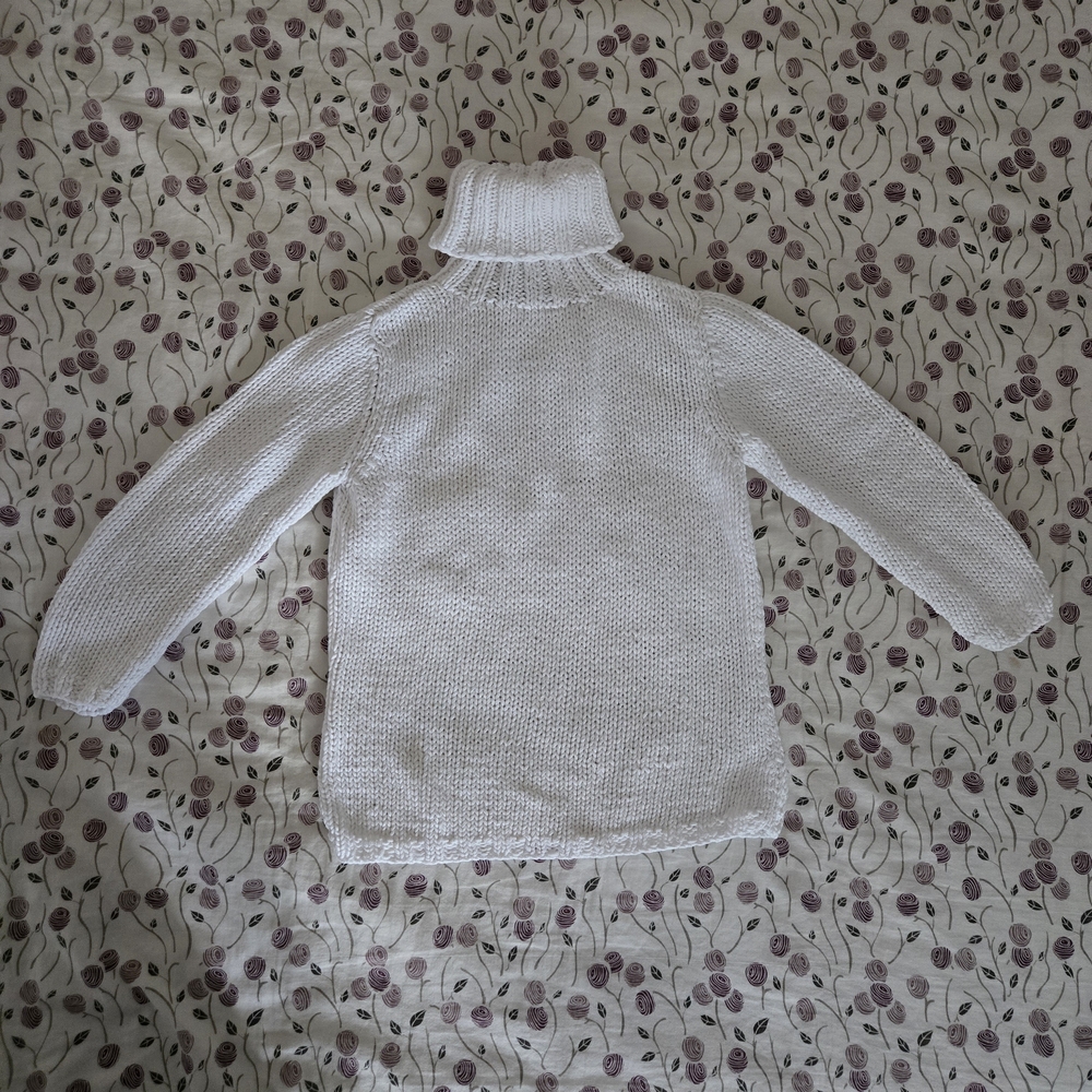 White + Warren Classic White Turtleneck Sweater